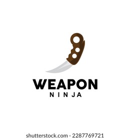 Waffenlogo, traditionelles Waffenkarambit-Vektorgrafik, Ninja-Kampfwerkzeug Einfaches Design, Symbolsymbol, Illustration