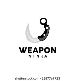 Logotipo de arma, vector de armamento tradicional Karambit, Herramienta de lucha Ninja Diseño sencillo, icono de símbolo, ilustración
