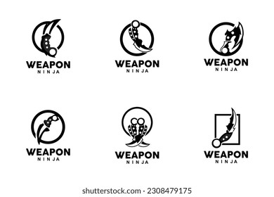 Logotipo de arma, vector de armamento tradicional Karambit, Herramienta de lucha Ninja Diseño sencillo, icono de símbolo, ilustración