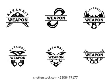 Waffenlogo, traditionelles Waffenkarambit-Vektorgrafik, Ninja-Kampfwerkzeug Einfaches Design, Symbolsymbol, Illustration