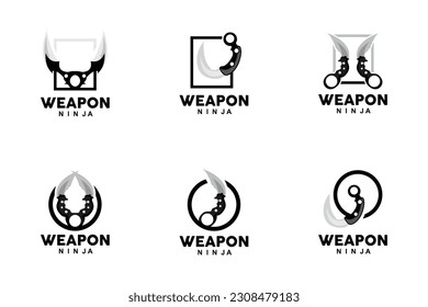 Logotipo de arma, vector de armamento tradicional Karambit, Herramienta de lucha Ninja Diseño sencillo, icono de símbolo, ilustración