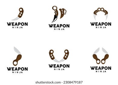 Weapon Logo, Traditional Weapon Karambit Vector, Ninja Fighting Tool Simple Design, Symbol Icon, Illustration