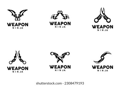 Logotipo de arma, vector de armamento tradicional Karambit, Herramienta de lucha Ninja Diseño sencillo, icono de símbolo, ilustración