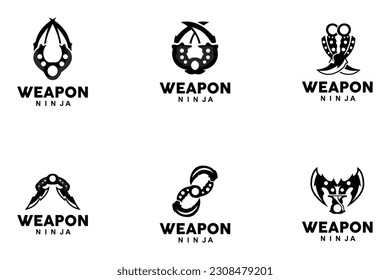 Logotipo de arma, vector de armamento tradicional Karambit, Herramienta de lucha Ninja Diseño sencillo, icono de símbolo, ilustración