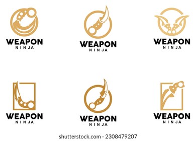Weapon Logo, Traditional Weapon Karambit Vector, Ninja Fighting Tool Simple Design, Symbol Icon, Illustration