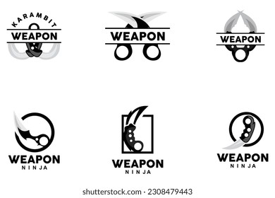 Weapon Logo, Traditional Weapon Karambit Vector, Ninja Fighting Tool Simple Design, Symbol Icon, Illustration
