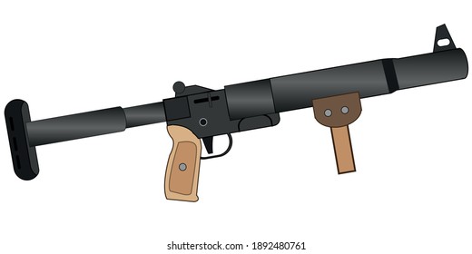 El lanzador manual de granadas de arma sobre fondo blanco está aislado