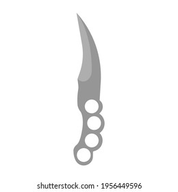Waffen-Militärmesser, Vektorgrafik-Verbrechermesser. Einziger militärischer Dagger scharfes Stahlsymbol. Schwarzes Waffenmesser Armee Handle Werkzeug Silhouette Mord. Kampfjäger-Schutzschwert