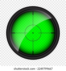 Weapon-Nachtsicht, optisches Scharfschützen-Schießgerät. Jagd Pistensucher mit Crosshair. Ziel, Markensymbol schießen. Militärzielschild, Silhouette. UI-Element der Spieloberfläche Vektorgrafik
