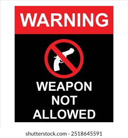Waffe nicht erlaubt. Waffen dürfen nicht an Bord. Warnzeichen