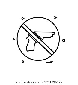 Weapon not allowed icon design vector