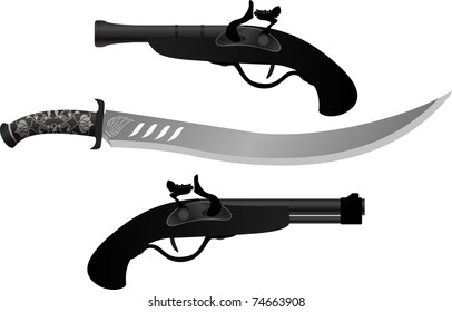 weapon of pirates. vector illustration
