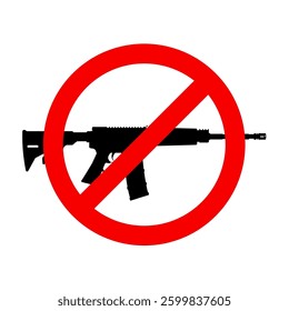 Weapon prohibited sign. No weapons gun. Gun Violence