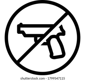 Icono plano de prohibición de armas aislado en fondo blanco