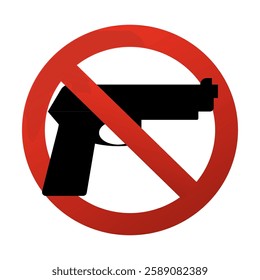 Weapon prohibition sign, prohibition warning sign, prohibition. vector illustration