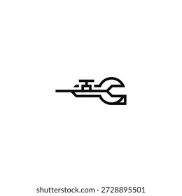 Weapon repair creative logo idea.