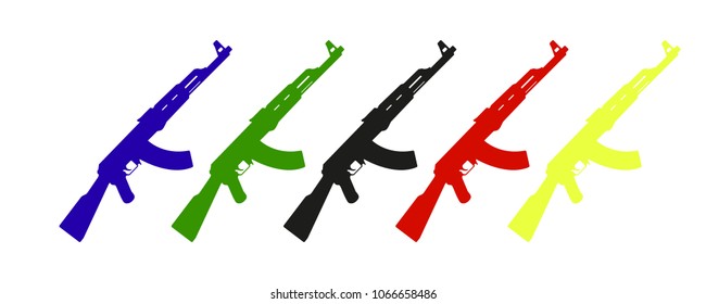 weapon rifle ak 47 vector silhouette