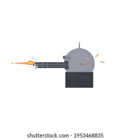 Arma. Sistema de armas robóticas, ilustración vectorial