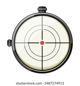 weapon scope sniper cartoon. cross rifle, military hair, focus mark weapon scope sniper sign. isolated symbol vector illustration