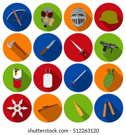 Weapon set icons in black style. Big collection of weapon vector symbol stock illustration