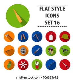Weapon set icons in black style. Big collection of weapon vector symbol stock illustration