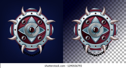 Weapon shield design for games, blogs etc. Vector game weapon