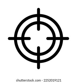 Weapon sight line icon isolated on white background. Black flat thin icon on modern outline style. Linear symbol and editable stroke. Simple and pixel perfect stroke vector illustration.