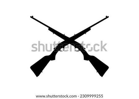 Weapon Silhouette, a long gun is a category of firearms with long barrels, for Pictogram. Logo, Apps, Website, Art Illustration or Graphic Design Element. Vector Illustration