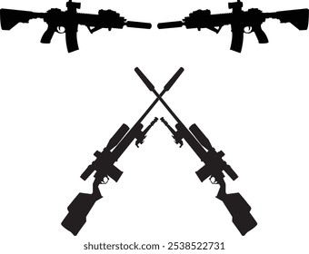 silhueta de arma no escuro