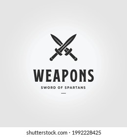 Diseño de la ilustración de vectores vintage con el logotipo de Spartans