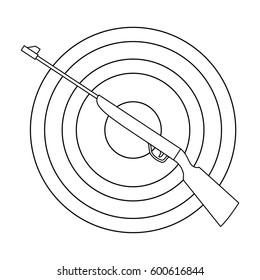 Weapon and target. Shooting gallery in an amusement park.Amusement park single icon in outline style vector symbol stock illustration.