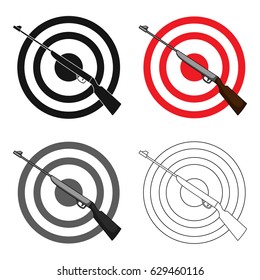 Weapon and target. Shooting gallery in an amusement park.Amusement park single icon in cartoon style vector symbol stock illustration.