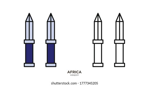 Weapon vector illustration lineal color and filled design
