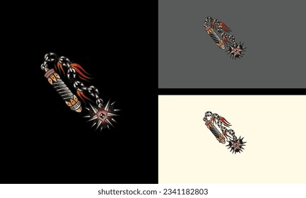 diseño de mascota de ilustración vectorial de arma