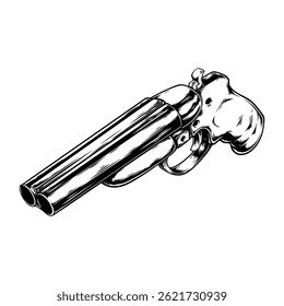 Vector de arma con ilustración dibujada a mano de arte de línea