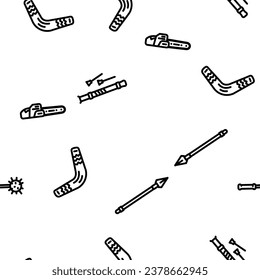 weapon war gun military vector seamless pattern thin line illustration