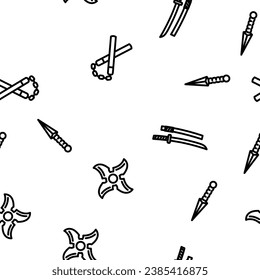 weapon war gun military vector seamless pattern thin line illustration