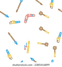 weapon war gun military vector seamless pattern thin line illustration