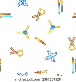 weapon war gun military vector seamless pattern thin line illustration
