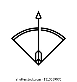 Weapon of war icon: Arrow with outlined style
