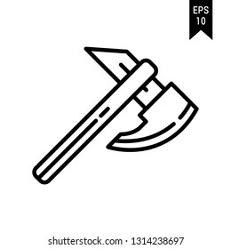 Weapon of war icon: Axes with outlined style