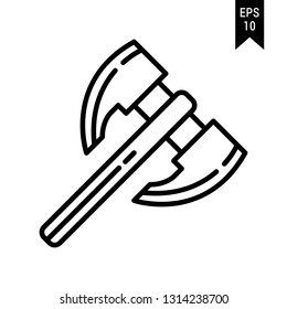 Weapon of war icon: Axes with outlined style