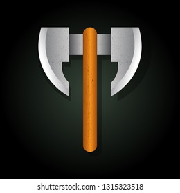 Weapon of war icon: Axes realistic 3 Dimensions Style and textured elements