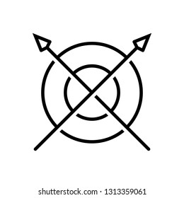 Weapon of war icon: Spear and shield with outlined style