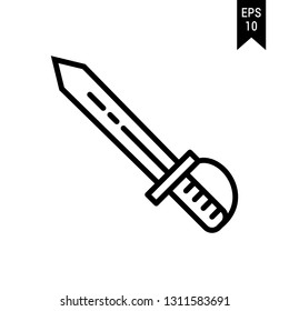 Weapon of war icon: Sword with outlined style