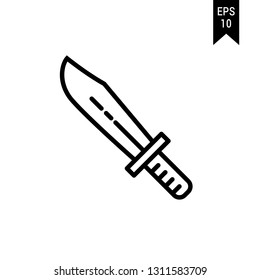 Weapon of war icon: Sword with outlined style