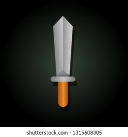 Weapon of war icon: Sword realistic 3 Dimensions Style and textured elements