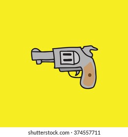 Weapon war objects pistol cartoon
