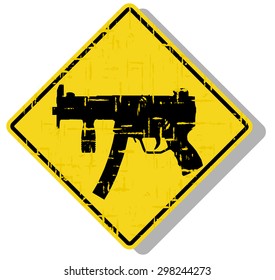 weapon warning sign. vector illustration 5