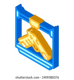armas 3d impresión vectorial de icono isométrico. signo de impresión 3d de armas. ilustración de símbolo aislado